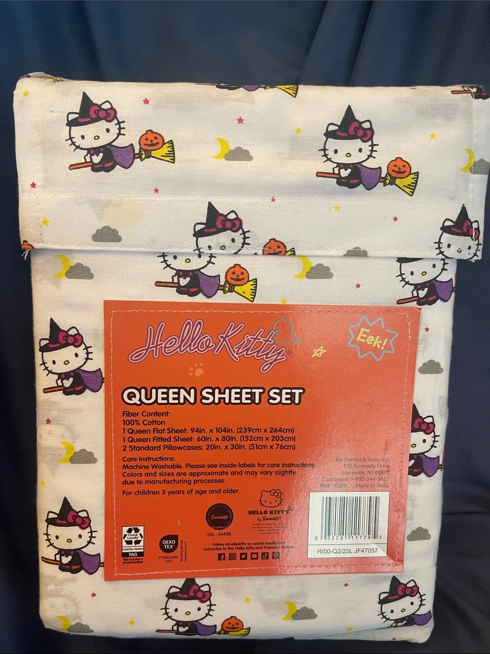 Hello Kitty Halloween Queen Sheet Set - Witches on Brooms